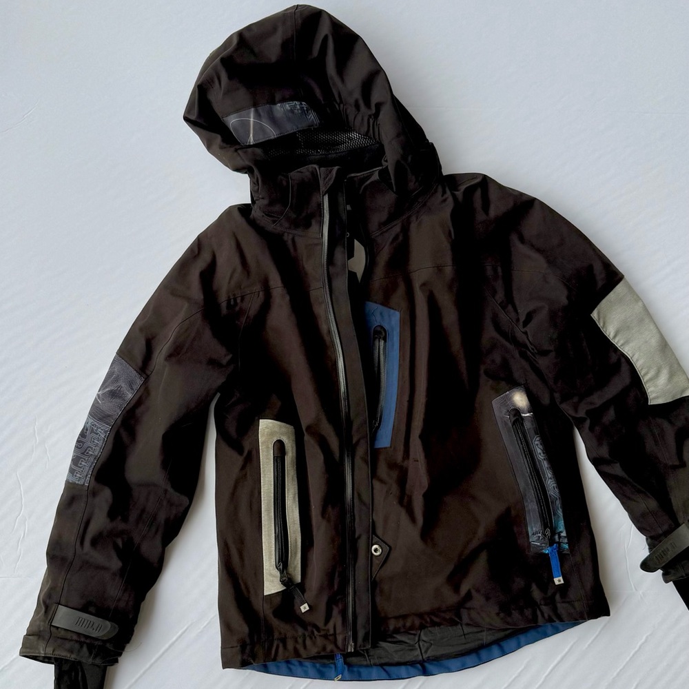 Molo Black Raincoat with Hood and Zipper